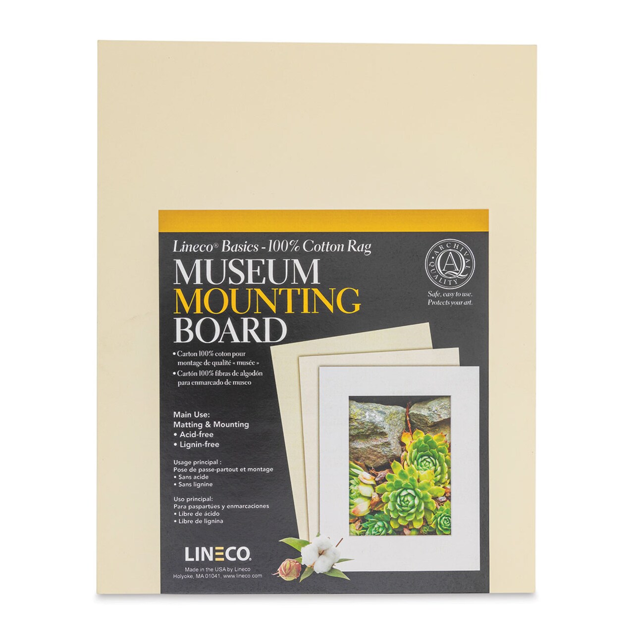 Lineco Cotton Rag Museum Mounting Boards - Pkg of 25,   Cream, 8" x 10"